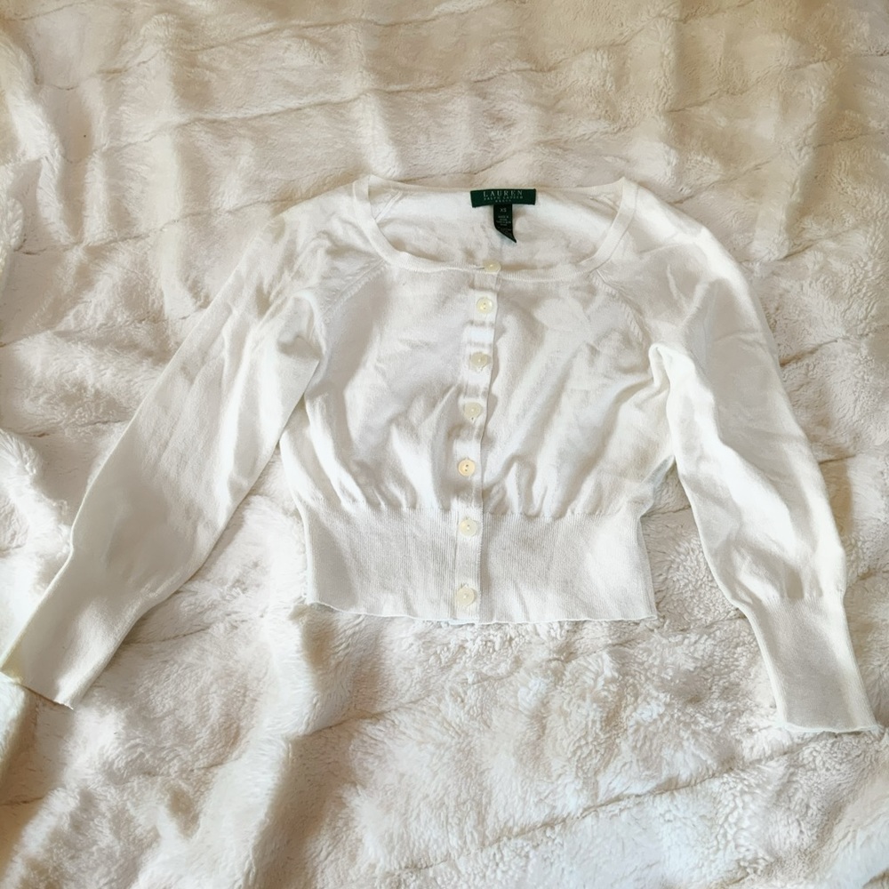 White cardigan